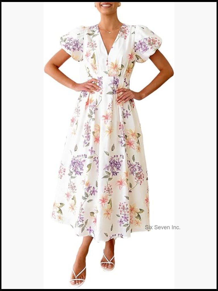 Linen Cotton Blend Maxi Dress Formal Wedding Guest Boho Floral